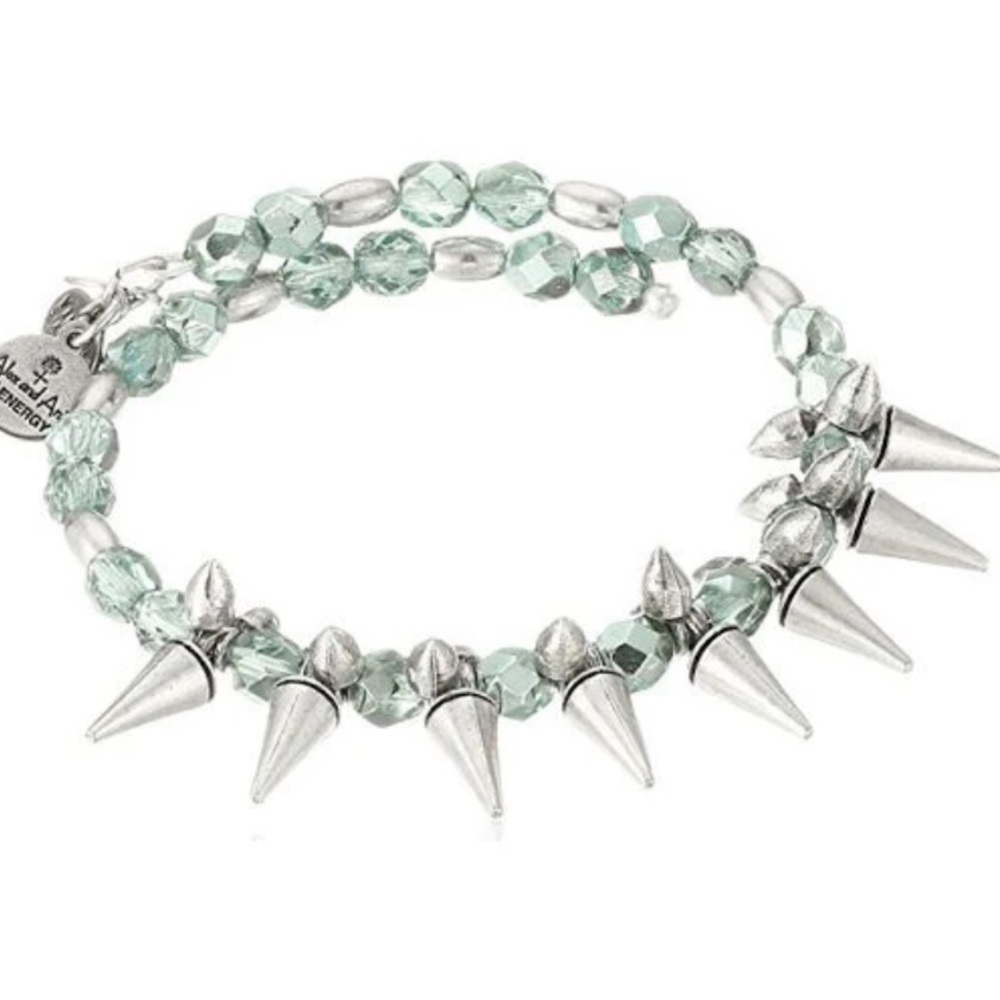 Alex and Ani Rock & Raw Aqua Crystal Spike Wrap Bracelet